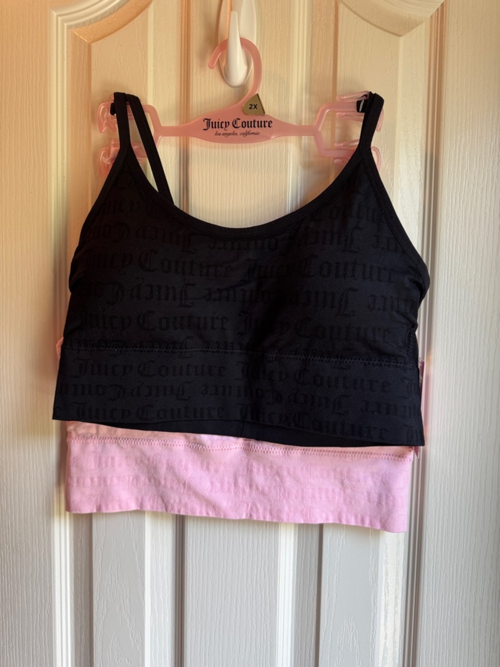 NWT JUICY COUTURE INTIMATE 2 BRA SET PINK & BLACK JUICY!! - Picture 4 of 5